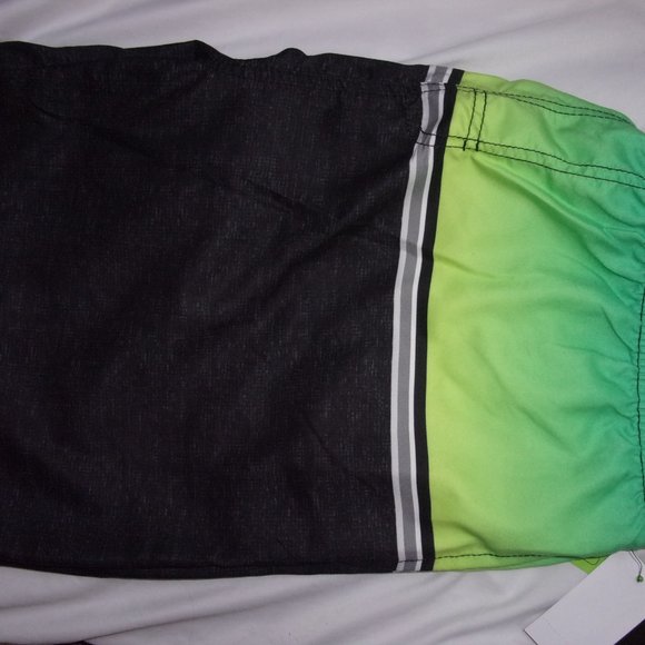 Burnside Lime and Charcoal Swim Shorts - Picture 5 of 7